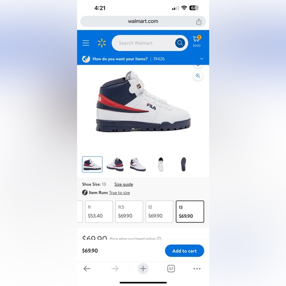 Fila V13 Boot Mens Shoes Size 13, Color: White/Navy - Picture 5 of 5